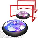 2 PCS Juego de Air Power Football con 2 Porterías, Juguetes Recargables, Balón de Fútbol con Luces LED, Balón de Fútbol Air Power para Niños, Niñas, Juegos de Interior al Aire Libre 3-12 Años