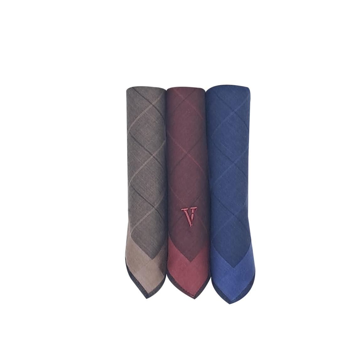 van heusen Men's Cotton Dark Handkerchief (Pack of 3) - Brown, Red, Blue-picture-13