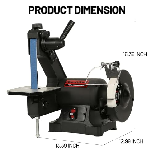 Bucktool Low Speed Bench Belt Grinder Combo, 2.1A 1x30 inch Belt & 6 inch Grinder, 1/3 HP Low Speed Bench Belt Disc Sander Combo for Knife Making, Sharpening, Woodworking, Metalworking - Image 5
