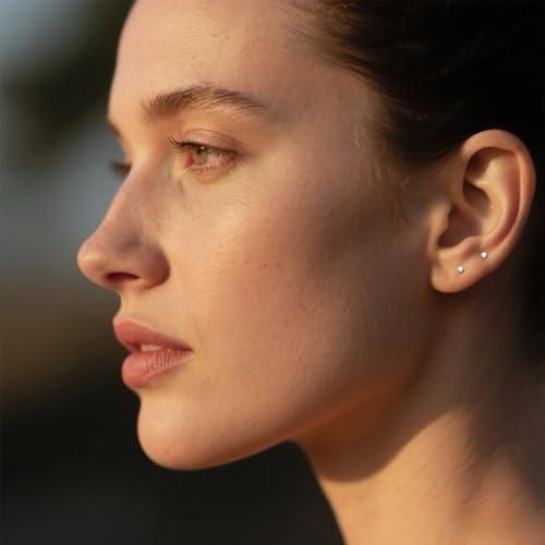 10 Pairs Small Stud Earrings for Women Diamond-Like Shine Cubic Zirconia Earrings for Sensitive Ears Hypoallergenic Surgical Stainless Steel Tiny Stack Earrings for Multiple Piercing4