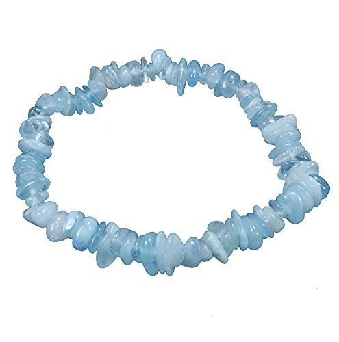 Preisvergleich Produktbild Lebensquelle Plus Aquamarin Splitterarmband / Hochwertiges Edelstein Armband