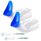 Urinflasche für Männer und Frauen 2er-Pack 1000ML Urinflaschen Urinbeutel für Unterwegs Harnflasche mit Bürste für Zuhause, Auto, Camping und unterwegs