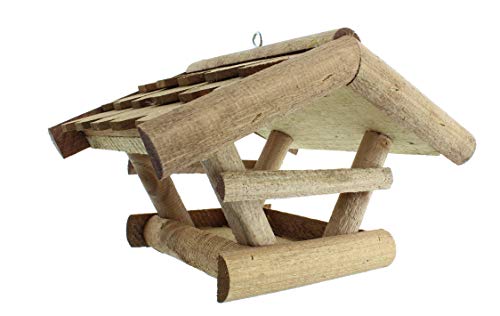 Vogelhaus Futterhaus Vogelvilla Vissel aus Echtholz Dach aus Echtholzschindeln mit Ständer L 124cm Höhe 37cm Breite