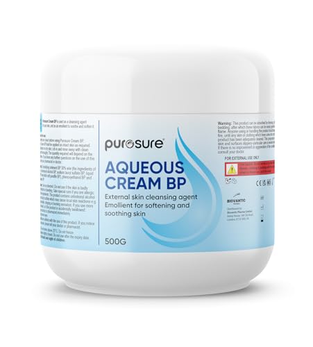 Purosure Aqueous Cream | Emollient for Softening and Soothing Skin | Relieves Symptoms of Dry Skin 500g (500g 1 gram)