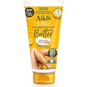 Nad’s 3n1 Gentle & Soothing Body & Legs Hair Removal Butter For Women, Sensitive Depilatory For All Skin Types (21103), 5.1 Fl Oz (Pack of 1)