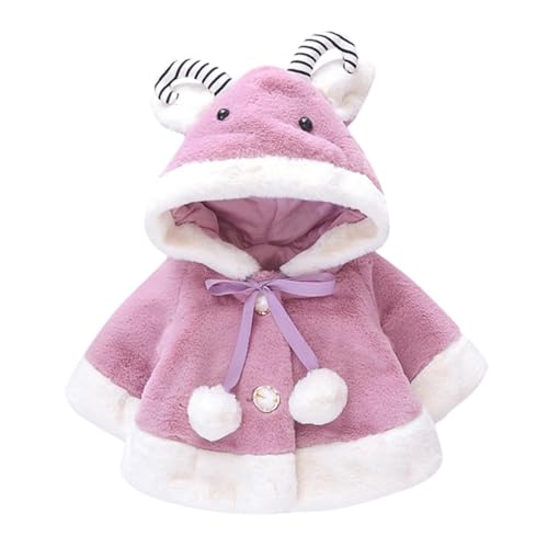Girl Cute Ear Fleece Shawl Coats Sher𝐩a Comfortable Shaggy Winter Jackets Baby Fuzzy Warm Trendy Button Outwears