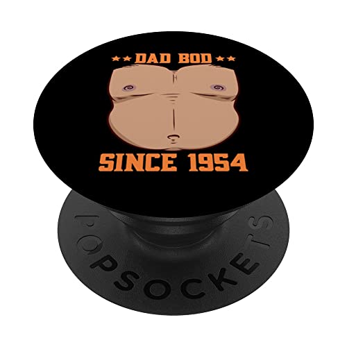 Dad Bod Since 1954 Father's Day Beer Belly PopSockets Swappable PopGrip, Black