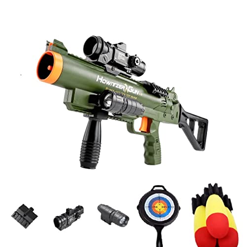 New Howitzer Rocket launcher children shooting toy Jedi pursuit howitzer military model eat chicken toy bazooka toy (Army Green)