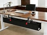 AHOMO,Under Desk Cable Management,No Drill 36',cord organizer,with Silicone Pads (No Scratch!)16 Cable Ties,Washable PE Honeycomb Base,Clamp/Screw Mount-Fits Any Desk 0-2.1',No Stinky Cardboard! Black