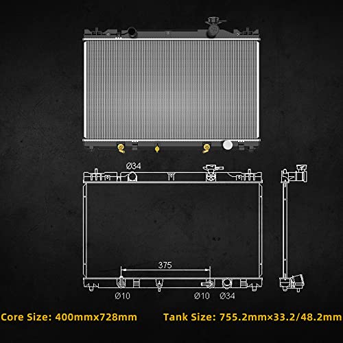 Image of DWVO Completer Radiator Compatible with 2002 2003 2004 2005 2006 Toyota Camry Base LE XLE SE 2.4L L4 CU2437
