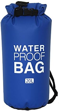 MARJAQE 2L 5L 10L 15L 20L Waterproof Backpack Dry Bag With Comfortable Black Padded Shoulder Straps Beach, Kayak, Paddle Board, Camping, Sailing and Skiing.602w (Dark Blue, 2L)