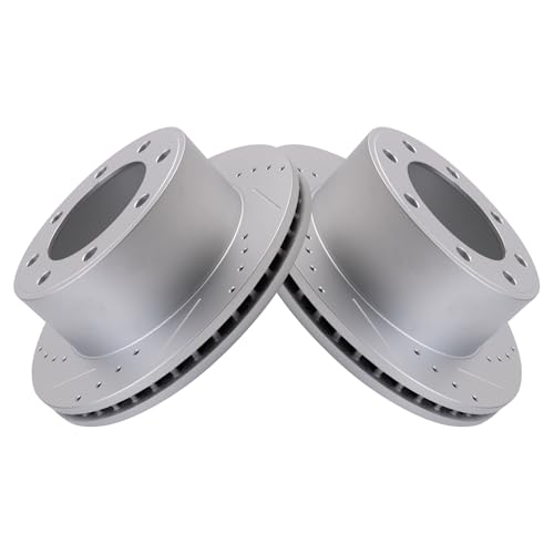 Image of TRQ Rear Performance Brake Pad & Rotor Kit, with Chemical Kit Semi-Metallic Premium G-Coated Compatible with 2005-2007 Ford F-250 Super Duty F-350 Super Duty