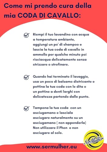 Ser Mulher Coda Di Cavallo Extension CAROL, Capelli Ricci, 70 cm (Nero)