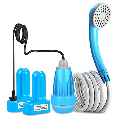 innhom Portable Shower Camping Shower Outdoor Camp Shower Pump, Electric Rechargeable Portable Camping Shower, Powered by Rechargeable Battery, 1 Year Warranty Cover
