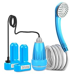 innhom Portable Shower Camping Shower Outdoor Camp Shower Pump, Electric Rechargeable Portable Camping Shower, Powered by Rechargeable Battery