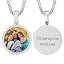 00171 Text necklace with Silver Cuban chain]