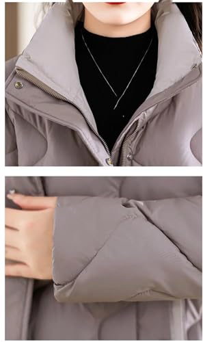 Chic Khaki Women's Mid-Length Down Cotton Jacket – Your Ultimate Winter Companion - Image 2