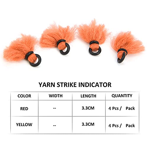 Vbestlife Fly Fishing Strike Indicators,4pcs Fly Fishing Float Yarn Strike Indicators Drift Hook Positioning Floats Bobbers(orange) - Image 3