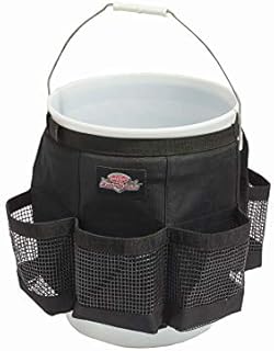 Bucket Boss Auto Boss Wash Boss Organizer for a 5 Gallon Bucket, with Fast-Drying, Exterior Mesh Pockets for Car Wash Supplies, Allowing for Soap and Water in the Bucket, in Black, AB30060