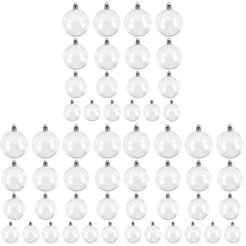 54 Pcs Christmas Baubles Balls Clear Iridescent Ornaments Christmas Tree Balls Decor Hanging Baubles s Ornaments Holiday Wedding Party Decor (mixed Style)