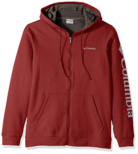 Columbia Men's Hart Mountain Graphic Full Zip, red Jasper Multi, Large
