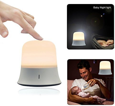 Baby Night Light, Portable LED Night Light with Adjustable Brightness, Warm White and Cool White for Nursing, Reading (White)