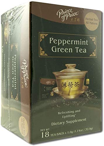 Prince of Peace Peppermint Green Tea, 18 Tea Bags â€“ Herbal Tea Bags â€“ Prince of Peace Tea â€“ Peppermint Green Tea Bags â€“ Support Digestion with Peppermint