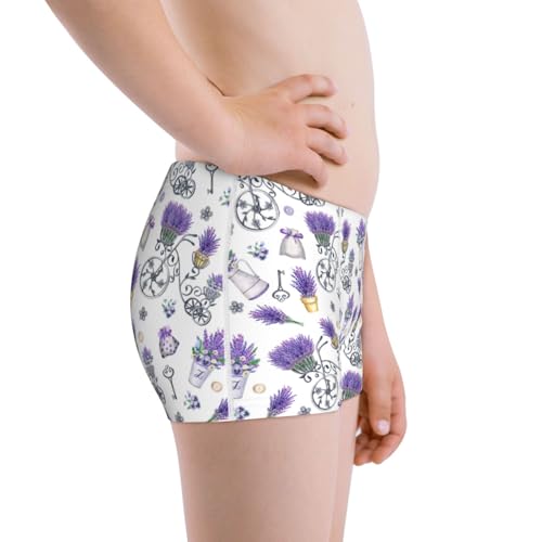 Boys' Cotton Boxer Brief Soft Underwear-Lavender Bicycle2