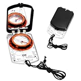 GZRXIOUS Brújula profesional para exteriores, brújula militar para niños con espejo de visión, escala brújula para camping, senderismo, brújula de navegación con diseño fluorescente resistente al agua