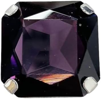 Square Large Rhinestone Exaggerated Statement Ring for Women Sparkling Thick Chunky Geometric Big Crystal Stone Finger Knuckle Band Rings Open Adjustable Wedding Brides Cocktail Prom Party Jewelry