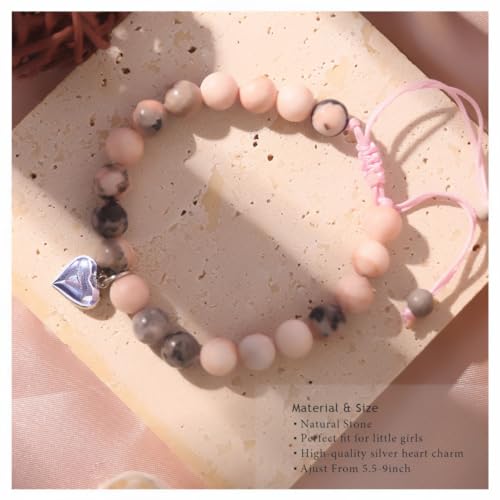 Chuchoter BRA-008 Perfect Teen Girls Gifts,To My Daughter/Granddaughter/Niece Bracelet,Sweet Heart Natural Stone Beaded Bracelet,Birthday Christmas Valentines Graduation Gifts  thumb #2