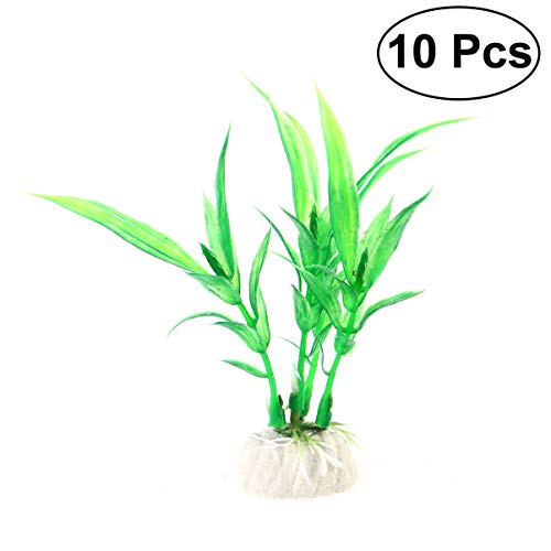 Balacoo 10Pcs Fake Aquatic Plants Emulational Artificial Plastic Lifelike Fake Aquatic Plants for Aquarium Decoration