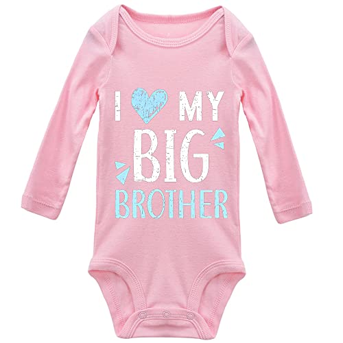 Image of I Love My Big Brother Infant Single Peace Long Sleeve Short Sleeve Unisex Bodysuits