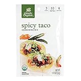 Simply Organic Spicy Taco Seasoning, Certified Organic, Gluten-Free | 1.13 oz | Pack of 12