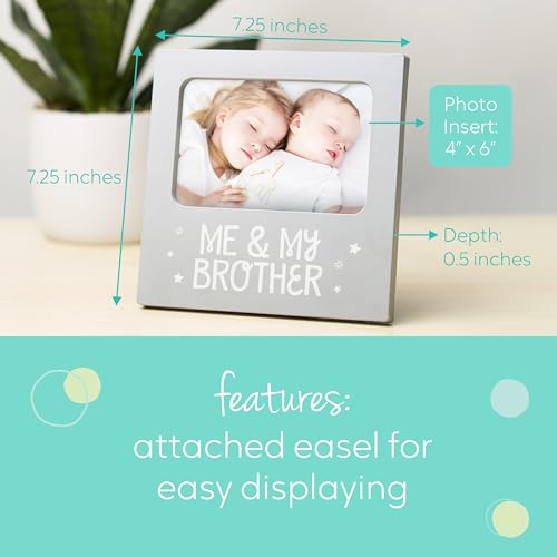 Tiny Ideas Me and My Brother Picture Frame, Sibling Keepsake, Ideal for Brothers or Sisters, Baby Showers and Gender Neutral Nursery Decor, Gray by tiny ideas - Image 3