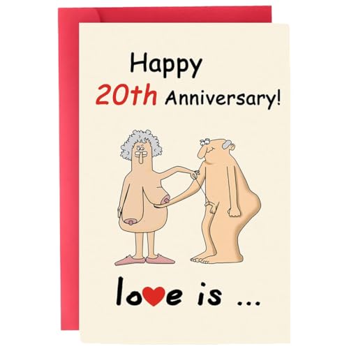 GONZTEL 1 Stück 20. Hochzeitstag Karte Liebe - 7305 Tage Zusammen - 20 Jahrestag Karte Hochzeitstag Geschenke für Mein Mann Ehemann Meine Frau...
