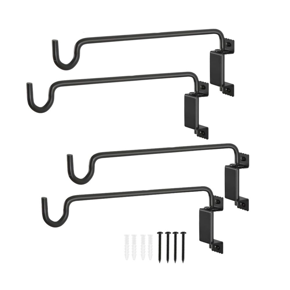 Aundhegrtt Outdoor 16" Swivel Plant Hanger(4pcs), 360° Rotating Bracket with 12-Directional Hooks-Wall Mounted