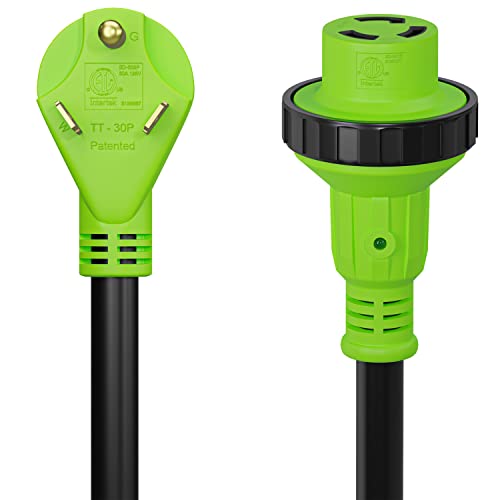 Leisure Cords 25' Power/Extension Cord With 30 Amp Male Standard/30 Amp Female Locking Adapter (30 Amp - 25 Foot) #TOP7
