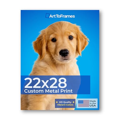ArtToFrames 22x28 Custom Metal Photo Print, Upload Your Own Image on Metal, Personalized Wall Art, Made in USA