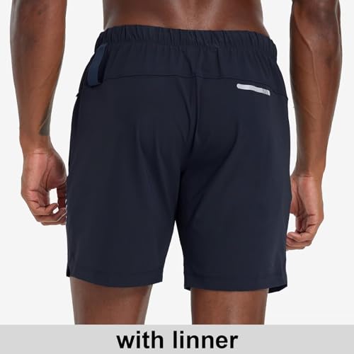 M MAELREG Men's Athletic Running Shorts 7" 2 in 1 Zipper Pockets Quick Dry Sports Gym Workout Basketball Shorts for Men2