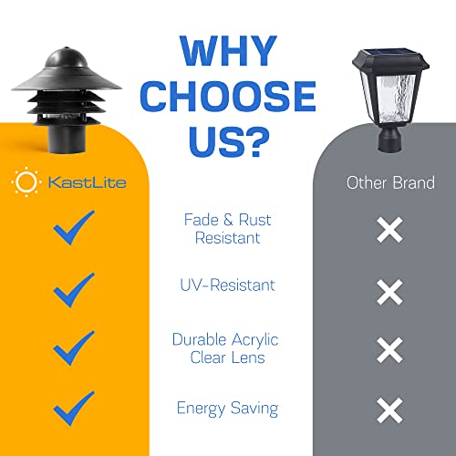 Kastlite Black Nautical Post Walkway Lamp | 10" High Outdoor Coastal Fixture | Fits 3" Posts | Ul Listed #TOP5