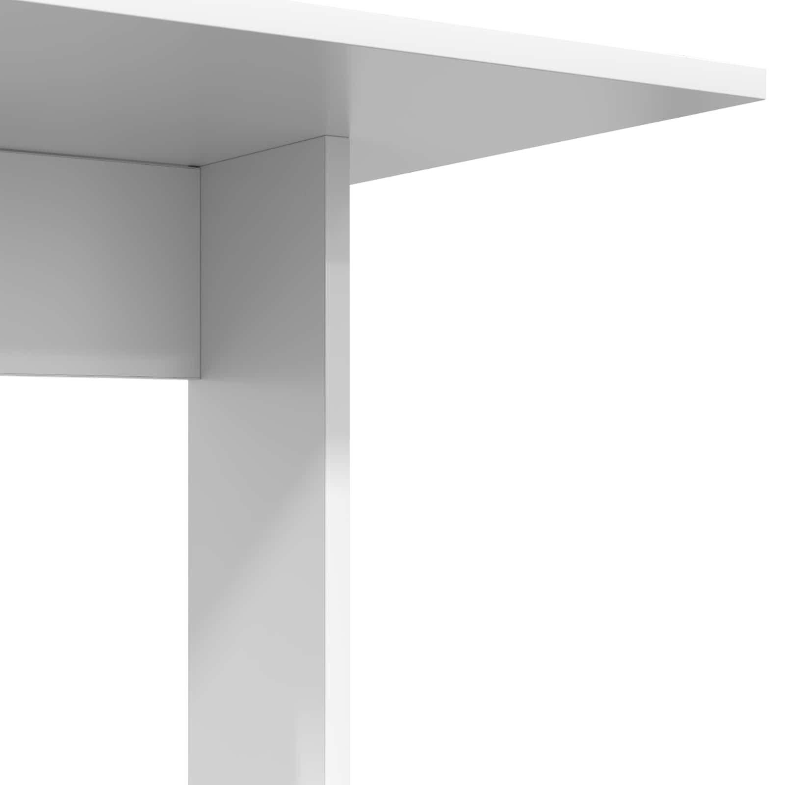 Mesa auxiliar blanca de 45 x 40 x 62,5 cm, mesa de centro de madera, mesa de café moderna para el salón, mesa rectangular estable para sofá y sillón