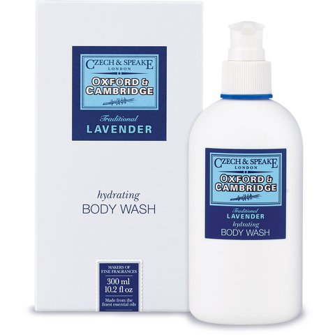 CZECH & SPEAKE Oxford & Cambridge Hydrating Body Wash Bottle 300ml (10.2 Fl Oz) | Luxury Body Wash | Natural Essential Oils | Lavender, Bergamot, Peppermint, Oakmoss | Clean, Invigorating Aroma