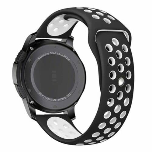 Compatible For Garmin Approach S40/S12/Forerunner 245/F55/645 /Vivomove HR/Luxe/Style/Venu/Venu SQ/Vivoactive 3/Music/Strap Silicone Fitness Wrist Smart Watch Band Sports Breathable (Black/White)