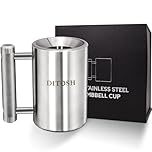 DITOSH 8kg/17.6lb Heavy Coffee Mug Challenge 304 Stainless Steel Dumbbell Cups Silver Overweight Sports Water Cup for Fitness Training Arm Strength Prank Gift Home Gym Workout Equipment 100ml/3.4oz