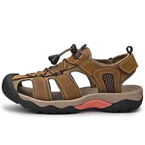 Men's sports sandals Outdoor hiking sandals Closed toe leather sports beach casual sandals Water shoes2