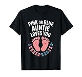 rosa o blu auntie loves you gender reveal maglietta