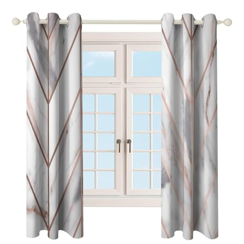 Rideau occultant isolant froid et chaleur pour chambre marbre rose - 5