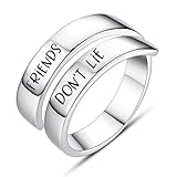 Jvvsci Friends Don't Lie Wrap Twist Ring,Gift for Her, Mom Daughter Sisters Ring,Best Friends BFF Gift