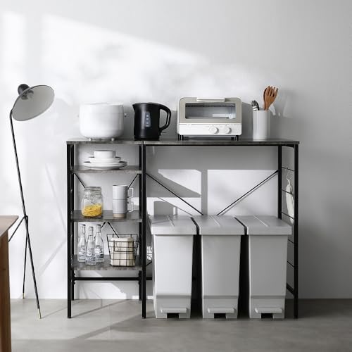 RASIK �����W���b�N �J�E���^�[�^�C�v �L�b�`�� ���[ �����I �S�~���X�y�[�X ��120cm �X�g�[�������i�O���[×�u���b�N ���q�l�g�� Kitte �L�b�e